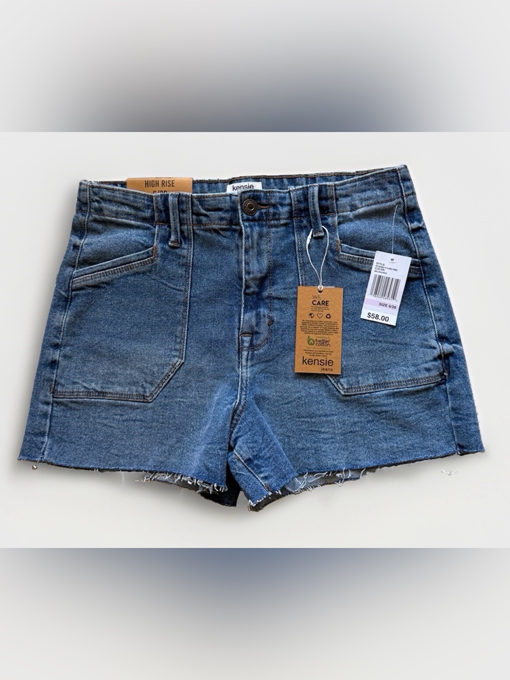 Kensie Vintage Luxe High Rise Cutoff Denim Shorts Size 6/28 NWT